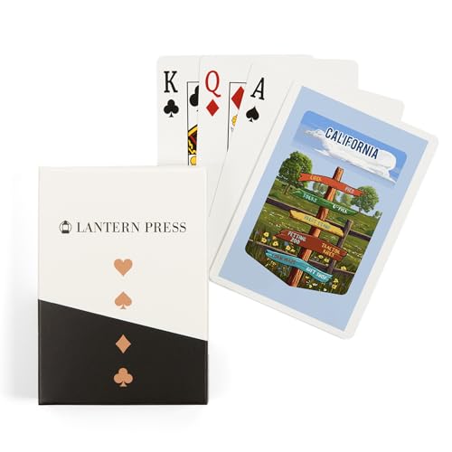 Lantern Press Baraja de 52 Cartas Poker California Signpost Orchard