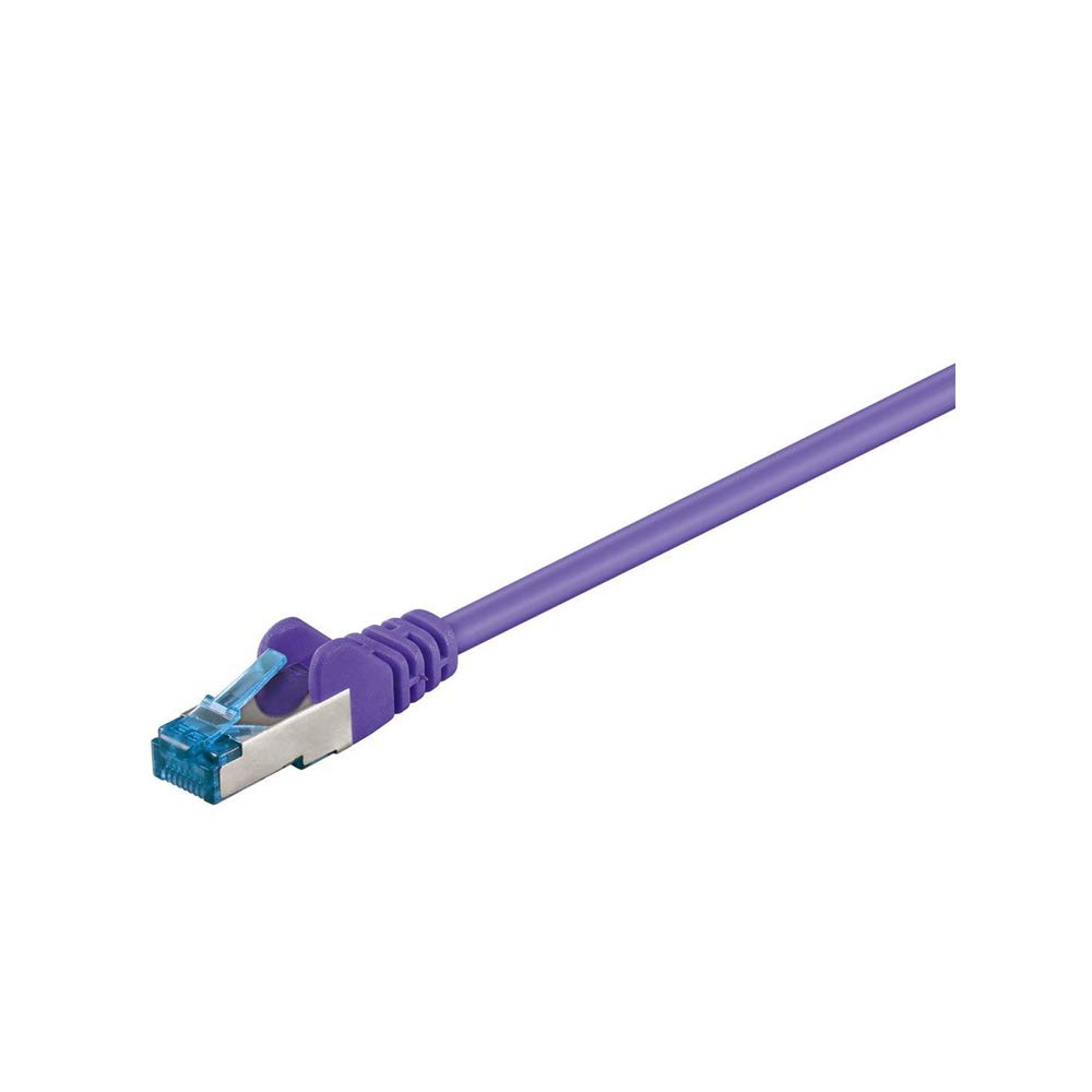 Goobay 93687 CAT 6a Patch Cable, S/FTP PiMF, Violet, 1m Length