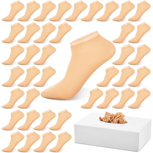 Image of Mepase Disposable Nylon Socks Foot Socks Bulk Ankle Slip on Stocking for Women Guest Men Unisex