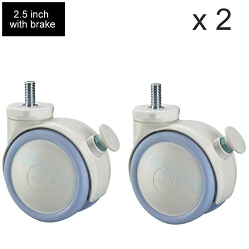 Roulettes 2,5 pouces double blocage avec vis M10x20 résistantes
