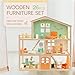 Giant bean 26 Pcs Large Wooden Dollhouse Furniture 5 Set for Kitchen, Living Room, Bedroom, Bathroom, Babyroom, Candy Dollhouse Accessories & Furniture Toy for Girls Boys Kids 3+
