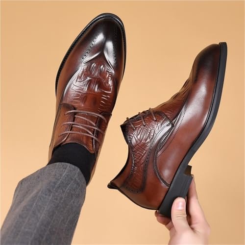 Stylish Leather Oxford Lace Up Shoes Mens Comfortable Business Casual Work Formal Walking2