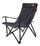 キャンピングムーン（CAMPING MOON） 焚き火 チェア ローチェア ロースタイルチェア 帆布生地 ブラック 黒ギア F-1003C-BK