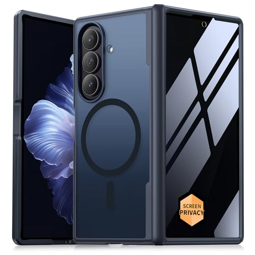 MOBOSI für Samsung Galaxy Z Fold 7 Hülle mit Sichtschutzfolie [Kompatibel mit MagSafe] Militärschutz Matt Schutzhülle Stoßfest Kratzfest Slim Cover Handyhülle für Z Fold 7 Case Schwarz