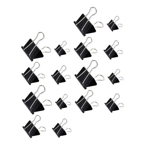 NUOLUX 100個黒色長尾票? 属製バインダークリップ オフィス書類整理用 強力保持 多用途ファイルクリップ 学校 家 ビジネス対応