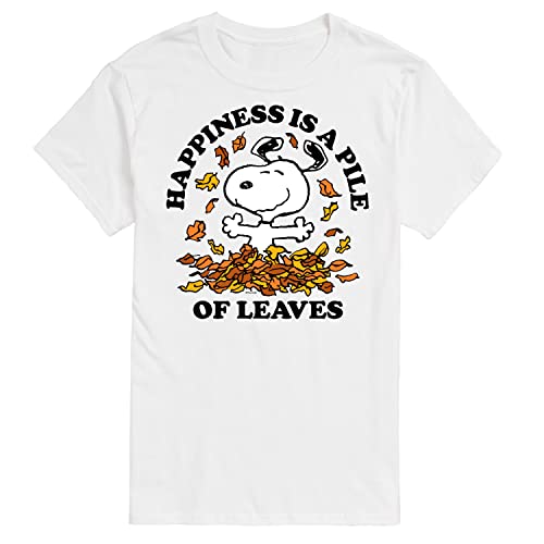 HYBRID APPAREL - Peanuts - Happiness is A Pile of Leaves - Men's Short Sleeve Graphic T-Shirt