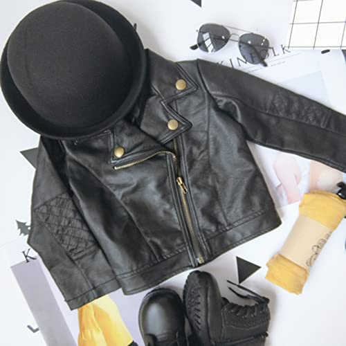XFGLCK Toddler Kids Girls Jacket Coats Zipper Faux Leather Outerwear Winter Clothes4
