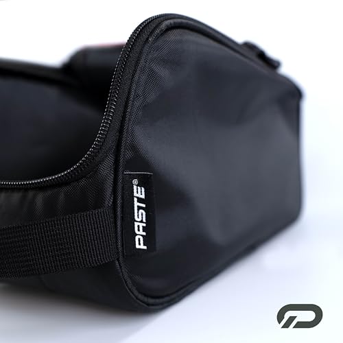 PASTE Schuhtasche Schwarz - Wasserabweisende Schuhtasche für Reise, Sport und Alltag, Schwarz mit Tragegriff - Schuhbeutel für Fußball, Tennis und Golf