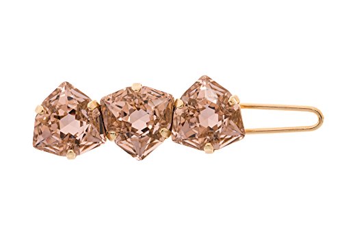 Pasador triple L. Erickson de cristal vintage rose dorado talla única