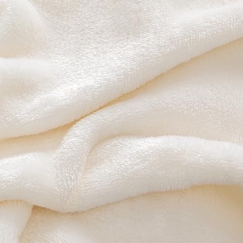 Image of BEDELITE Flannel Sheets Queen Size White - Super Soft Fleece Sheets Set Fluffy Extra Plush, 4 Piece(Include Fitted Sheet, Flat Sheet, 2 Pillowcases)
