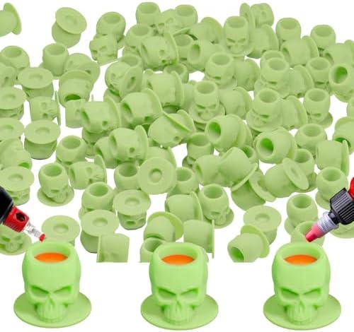 200 Stück Herzförmige Tattoo Tintenbecher - Biologisch Abbaubar Aus Weizenstroh