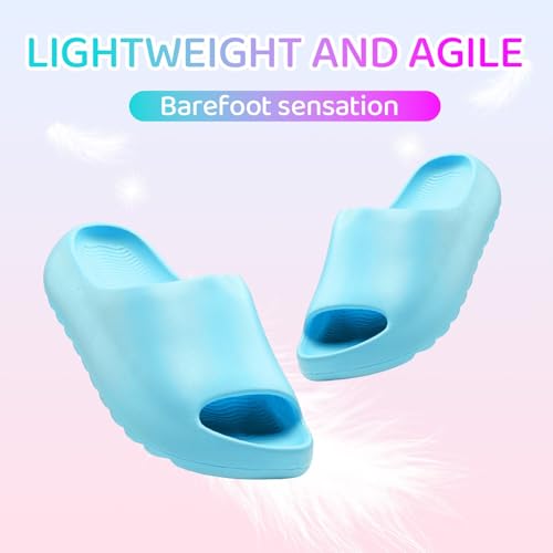 Image of Cloud Slides for Kids,Boys Girls Shower Slippers Bathroom Pool Sandals,Toddler Home House Open Toe Comfy Thick Sole Slippers,Summer Non-Slip Beach Shoes