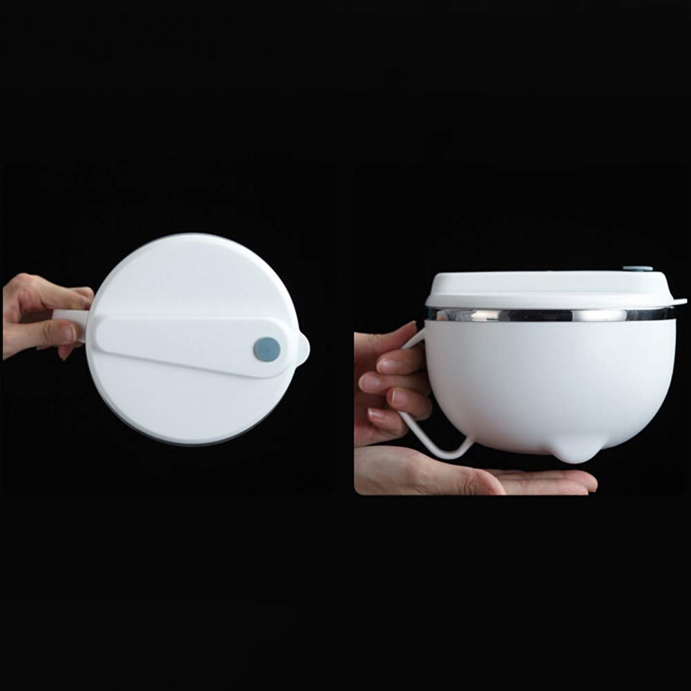 Pudełka Bento Gorący Makaron Ze Stali Nierdzewnej Miska Zupy Ryżowej Z Uchwytem Pojemnik Na Jedzenie Lunch Box(Black)