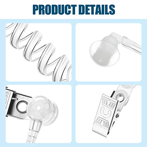 Image of 8 Pieces Ear Piece Toys Security Headset Earpiece Agent Earpiece Costume Prop Earpiece Headphones, Snap Replacement Acoustic Tube for 2-Way Radio Audio Headsets