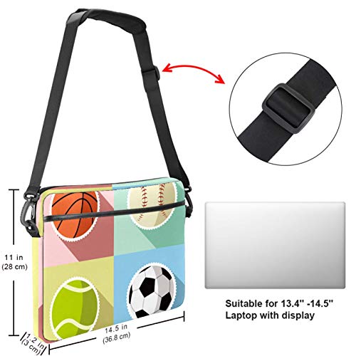 Sacoche PC portable 13-14 pouces motif basket-ball avec sangle