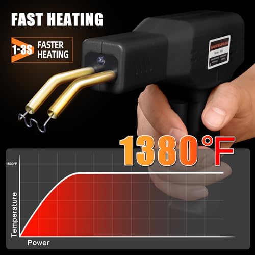 Image of ATOLS Upgraded Plastic Welder, 1000PCS Staples, Pure Copper Transformer, Rapid Heating, Plastic Welding Kit, Hot Stapler Kit, Plastic Welder Gun Kit, Car Bumper Repair Kit, Plastic Repair Kit(Black)