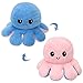 Bambola di polpo vibrante a doppia faccia, bambola di animali adorabili farciti morbidi reversibili, adorabili giocattoli di peluche a doppia faccia con vibrazione del fumetto (pink-blue)