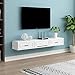 Produktbild AFEO Wand-TV-Schrank Mit Schublade Wandregal Schwimmendes Regal Hängender Wandschrank Set-Top-Box Router Multimedia-Konsole TV Hintergrund Wanddekoration Regal Weiß 120cm