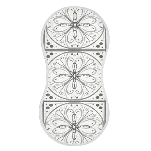 2 Pack Gray and White Muslin Burp Cloths Cotton Absorbent Baby Burping Rags for Boys Girls Soft Newborn Burp Bibs, 22 x 11 Inch