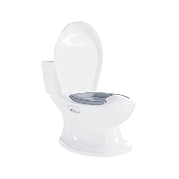 Baby Potty Training Toilet, Realistic Potty Training Toilet, Toddler Potty with Soft Seat, Removable Pot, Realistic Flushing Sound, Storage Tank, Toilet Paper Holder for Baby Ages 18 Months+