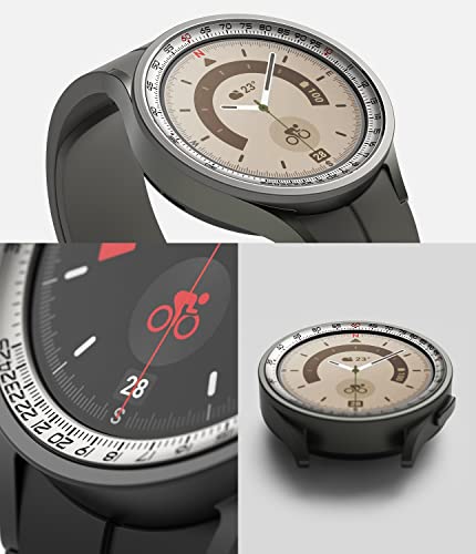 Image of Ringke Inner Bezel Styling Compatible with Samsung Galaxy Watch 5 Pro 45mm, Stainless Steel Anti-Scratch Inner Bezel Ring Protective Cover - 45-IN-03 (ST) Silver
