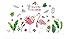 Produktbild Qinlee Flamingos Wandaufkleber Blumenmuster Wandtattoo Wasserdicht Vinyl Wandsticker Dekoration für Badezimmer Kleiderschrank Türwand