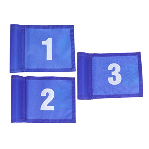 BESPORTBLE Golf Practice Flag Oxford Cloth Number Blue Marking Flag Portable Golf Training Flag Golf Practice Green Flag for Stadium Park Home Playground