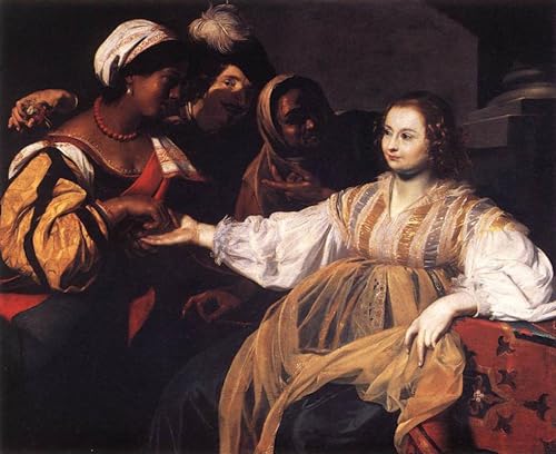 Lienzo l'indovino di Nicolas Regnier cuadro decorativo ZHAOSHAN 60x90cm arte para pared