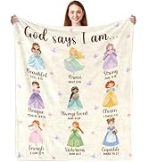 CIUGOIG Christian Gifts for Girl, God Says I Am Princess Blanket 50"x60", Inspirational Religious...