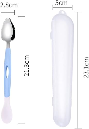 Miniatura 2 de Andy's Orchids Raspador de alimentos de doble cabeza para bebé, cuchara de puré de manzana, raspador de barro, utensilios de cocina multifuncionales