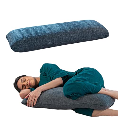 The White Willow Half Body Pillow Cooling Gel Memory Foam Sleeping Soft Bed, Hug Pillow Insert for Sleeping & Side Sleeper (10W x 30L Inch) with Grey Zipper Cover German Technology by BASF