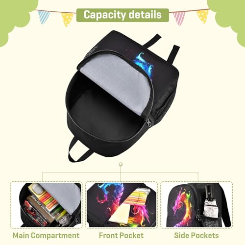 Rainbow Flame Dragon Kids Backpack Preschool Toddler Bookbag for Girls Boys Mini Kindergarten School Bags M4