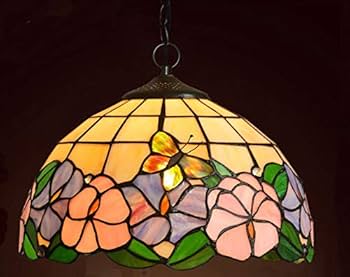 ティファニーランプ シャンデリア Amazon.co.jp : ペンダント照明 (E26x1電球) 幅12インチ ステンド