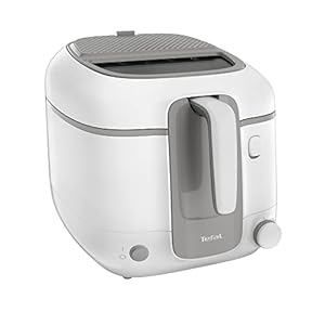 Tefal Fritteuse Super Uno Access, Kapazität 2,2 L, spülmaschinengeeignete Teile, Geruchsfilter, herausnehmbarer Behälter, weiß/grau, FR3100