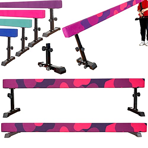 MARFULA 8 Feet Adjustable Gymnastics Balance Beam Gymnastics Training Equipment for Kids Home Use