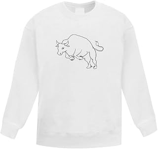 Azeeda 'Running Bull' Kid's Sweatshirt/Jumper (9-11 Years) (KW00010390)