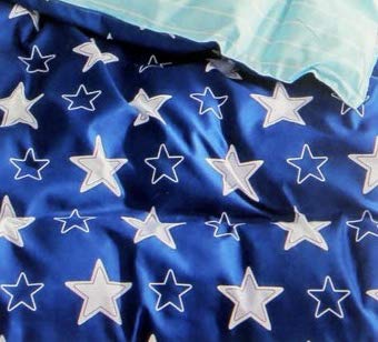 MIL Furnishings Polycotton Queen Size Quilt Cover with Bedsheet(Blue Star, 90x100-inch) 1