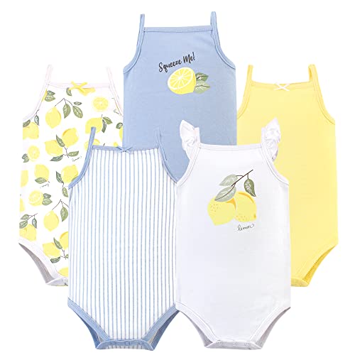Hudson Baby baby girls Cotton Sleeveless Bodysuits Tank Top, Lemon, 3-6 Months US