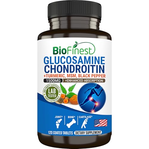 BioFinest 5x Glucosamine 1500mg Chondroitin Turmeric MSM Black Pepper Tablet 120 Count Bone & Joint Support