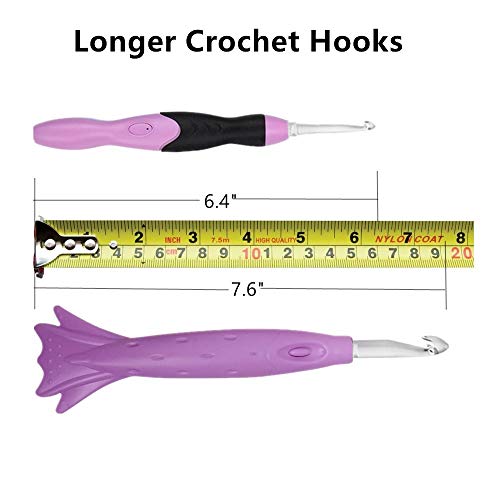 15mm 12mm 10mm 9mm 8mm 7mm Lighted Crochet Hook Set,Large Light Up Crochet Hooks Rechargeable in Case,Size 10.75 L M N O/P - Thumbnail 6