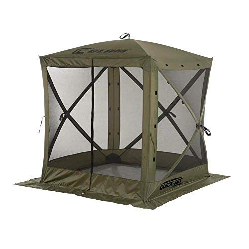Clam Quick-Set Traveler 6 X 6 Foot Portable Pop Up Outdoor Camping Gazebo Screen Tent 4 Sided Canopy Shelter With Ground Stakes And Carry Bag, Green #TOP1