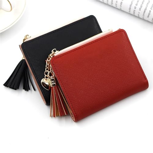 Short Wallet Solid Color Simple Versatile Zipper Coin Purse(Black)3