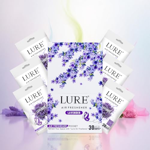 Image of LURE Gel Pocket Air Freshener For Bathroom, Toilet, Home | Germ Protection | Last Upto 30 Days - Lavender 10 Gm (Pack Of 6)