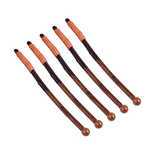 PRETYZOOM 20cm Long Wooden Stirring Spoon Honey Stick for Coffee Branch Shape 5pcs Package Mixing Stick for Milk Tea
