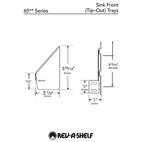 Rev-A-Shelf 14" Tip-Out Plastic Sink Trays for Kitchen and Bathroom Base Cabinet, Pull Out Vanity Shelf Home Organizer, White, 6572-14-11-52 - Image 5