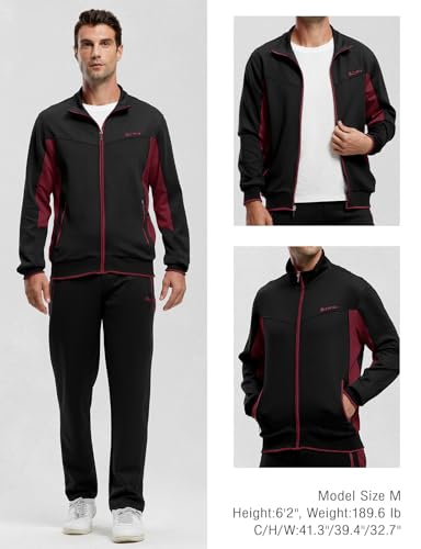 Image of Rdruko Men's Athletic Casual Tracksuit 2 Piece Full Zip Jacket Sweatsuit Outfit Jogger Fleece Set