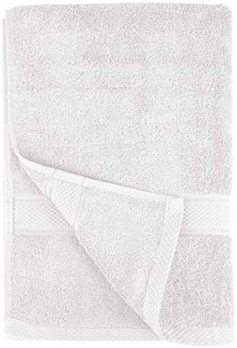 Amazon Brand – Pinzon 6 Piece Blended Egyptian Cotton Bath Towel Set - White