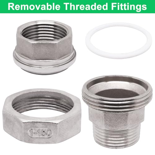 Image of 1Pcs Cast Pipe Fittings Union, 1 inch NPT Female x 1 inch NPT Male Thread 304 Stainless Steel Hex Head for Industrial, Class 150