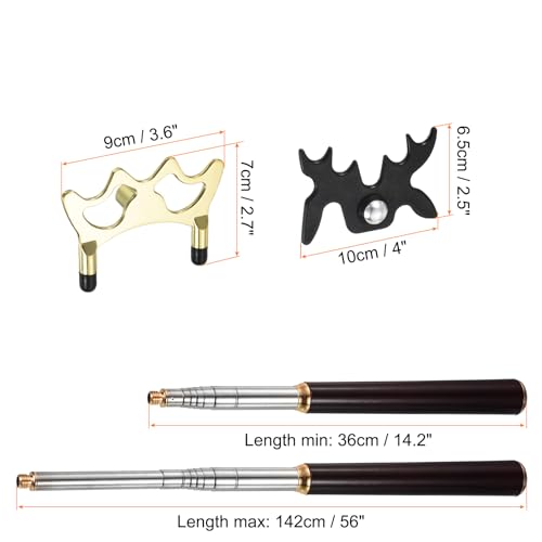 Support de queue de billard rétractable : accessoire de billard bois et tête basse - 2