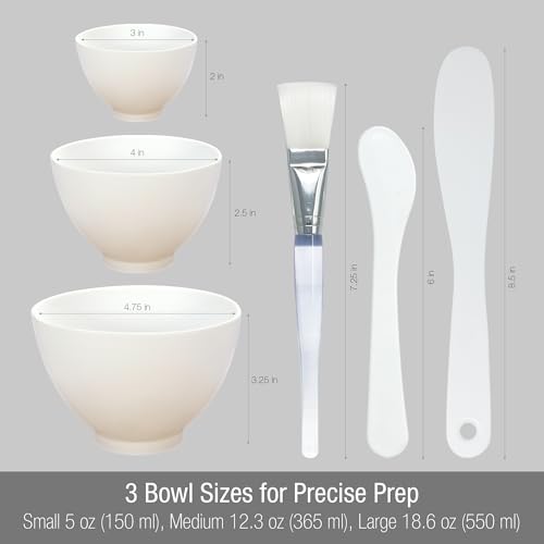 Set de 6 piezas para mezclar mascarillas faciales de silicona miniatura 3